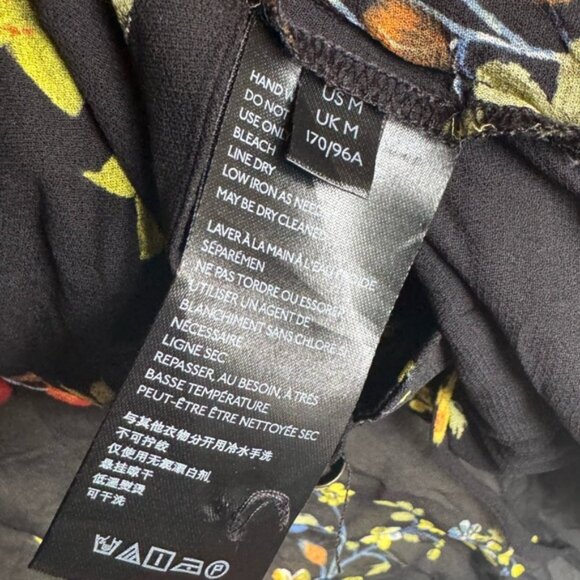 Anthropologie Floral Jamison Ruffles Flowy Blouse Whimsy Goth Tunic Top Boho M - Picture 12 of 16